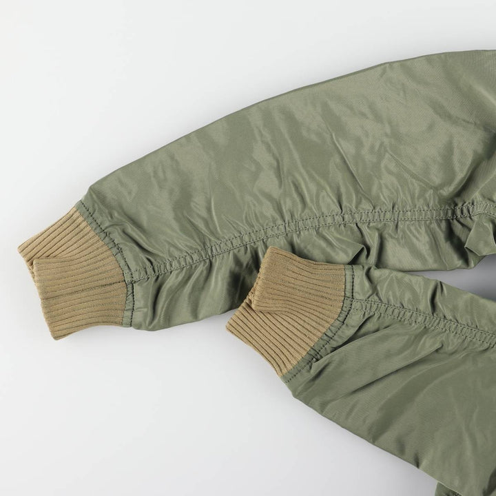 Civilian Alpha MA-1 Type Military Flight Jacket Men's M Size Nylon Khaki type Vintage Second Hand