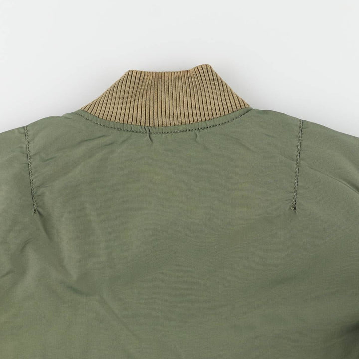 Civilian Alpha MA-1 Type Military Flight Jacket Men's M Size Nylon Khaki type Vintage Second Hand