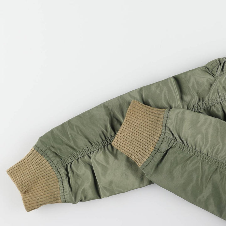 Civilian Alpha MA-1 Type Military Flight Jacket Men's M Size Nylon Khaki type Vintage Second Hand