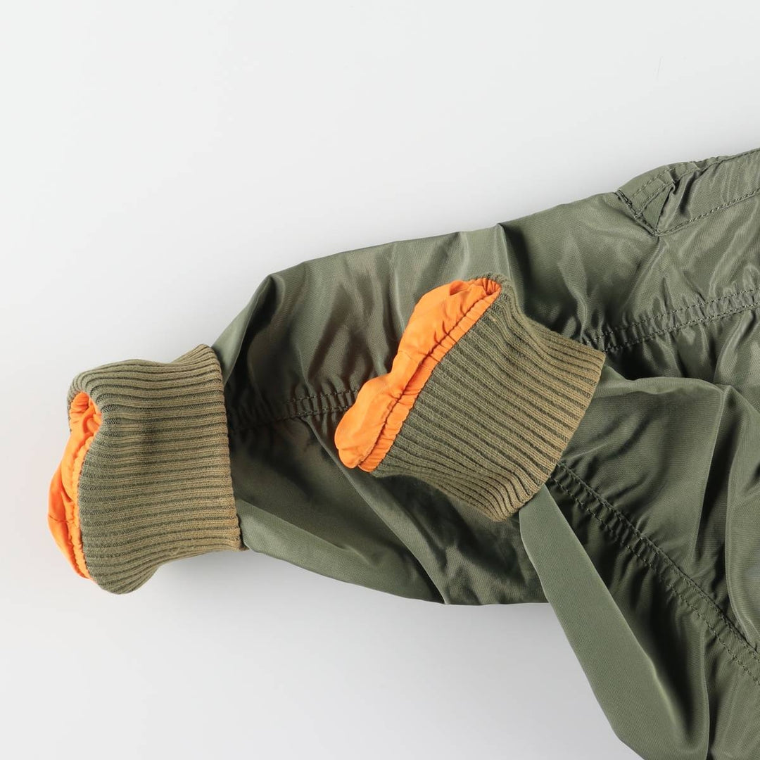 Civilian Alpha MA-1 Type Military Flight Jacket Men's M Size Nylon Khaki type Vintage Second Hand