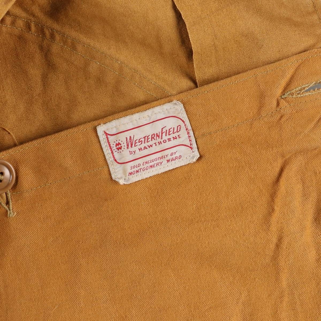 60'S HAWTHORNE WESTERN FIELD Hunting Jacket, Men's Size L, Vintage unclear brown type Vintage Second Hand