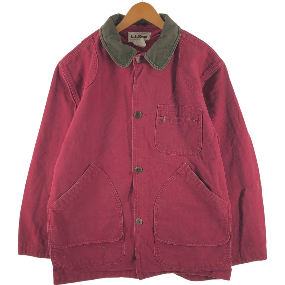 80'S LLBean Duck Hunting Jacket Made in USA Men's M Size Vintage cotton bordeaux Vintage Second Hand