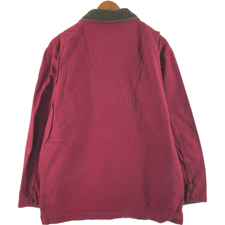 80'S LLBean Duck Hunting Jacket Made in USA Men's M Size Vintage cotton bordeaux Vintage Second Hand
