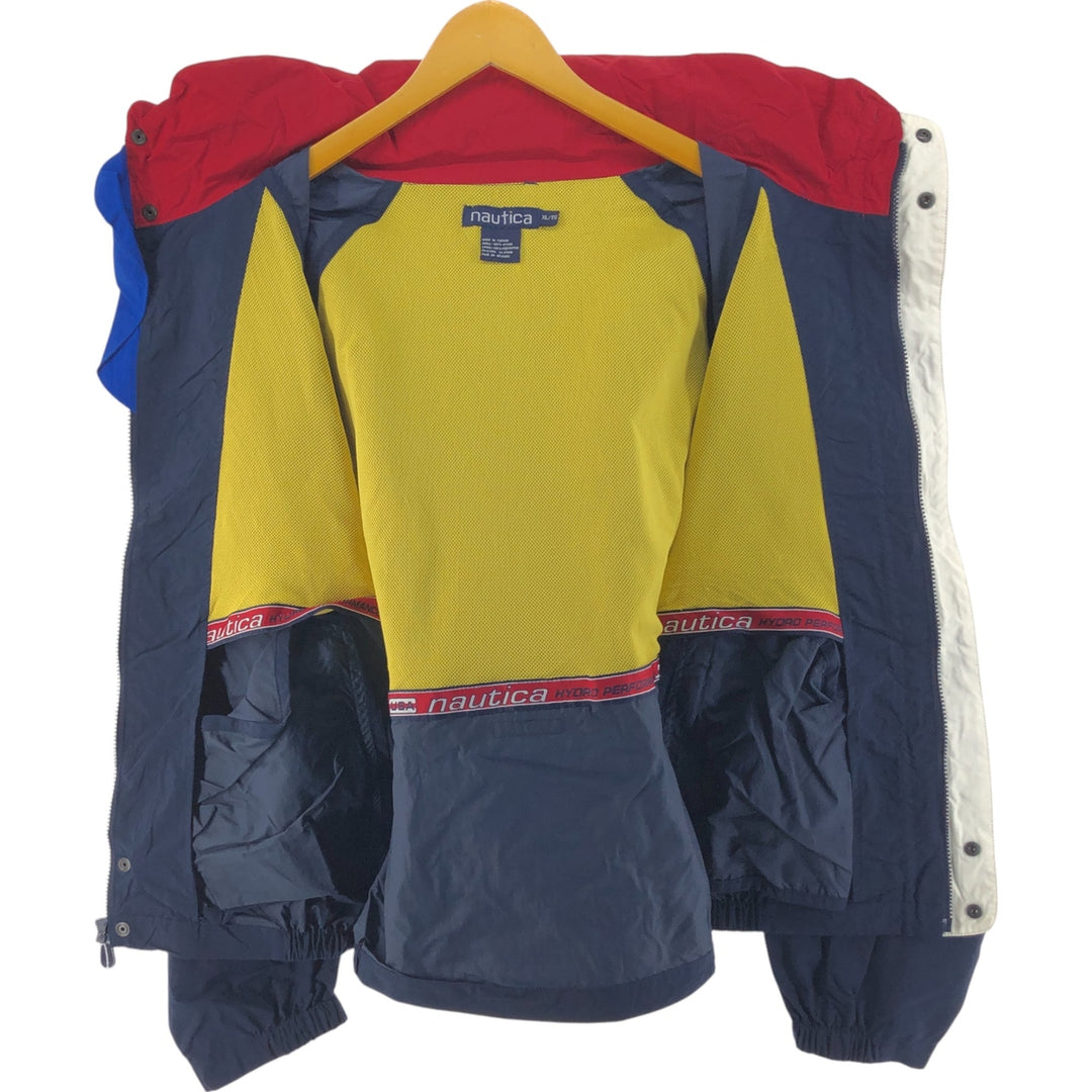 90'S NAUTICA sailing jacket, men's XL size Nylon navy blue type Vintage Second Hand