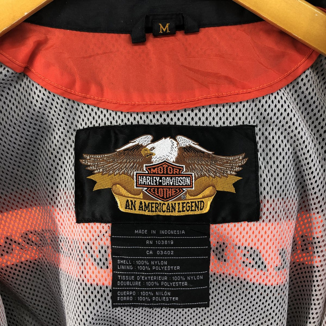 Harley-Davidson Racing Jacket, Men's M size Nylon black type Vintage Second Hand