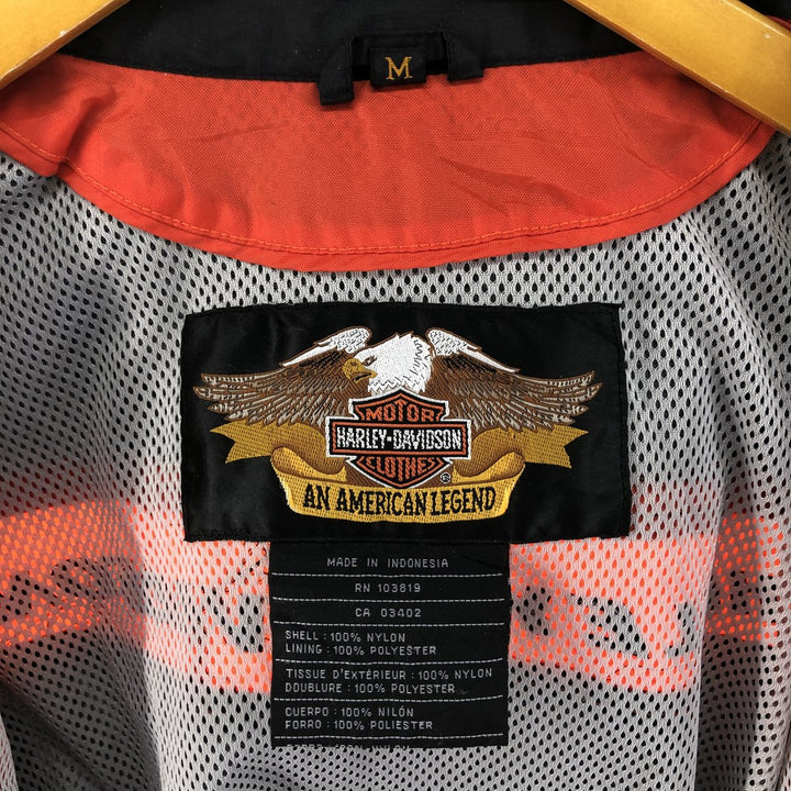 Harley-Davidson Racing Jacket, Men's M size Nylon black type Vintage Second Hand