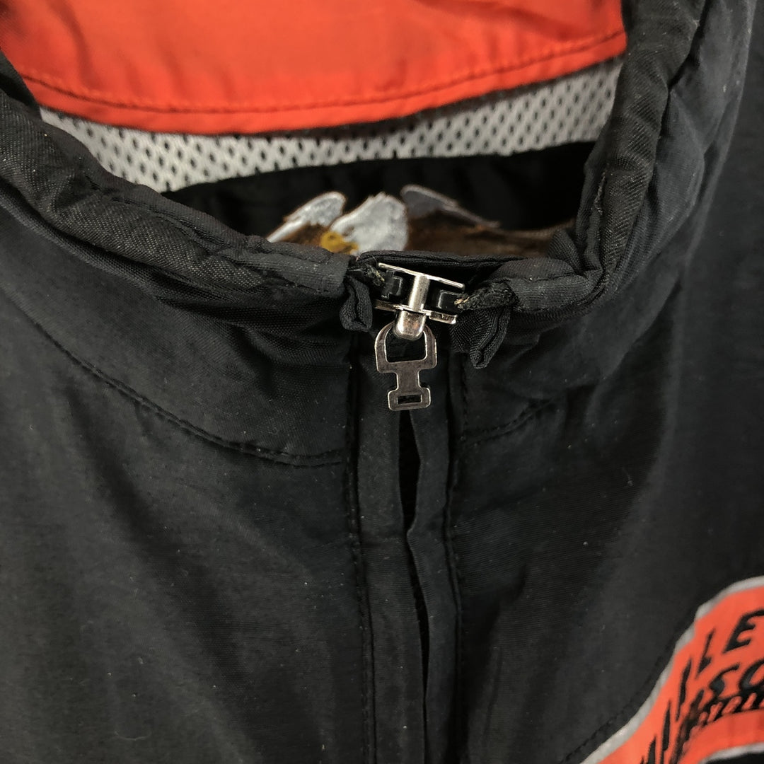 Harley-Davidson Racing Jacket, Men's M size Nylon black type Vintage Second Hand