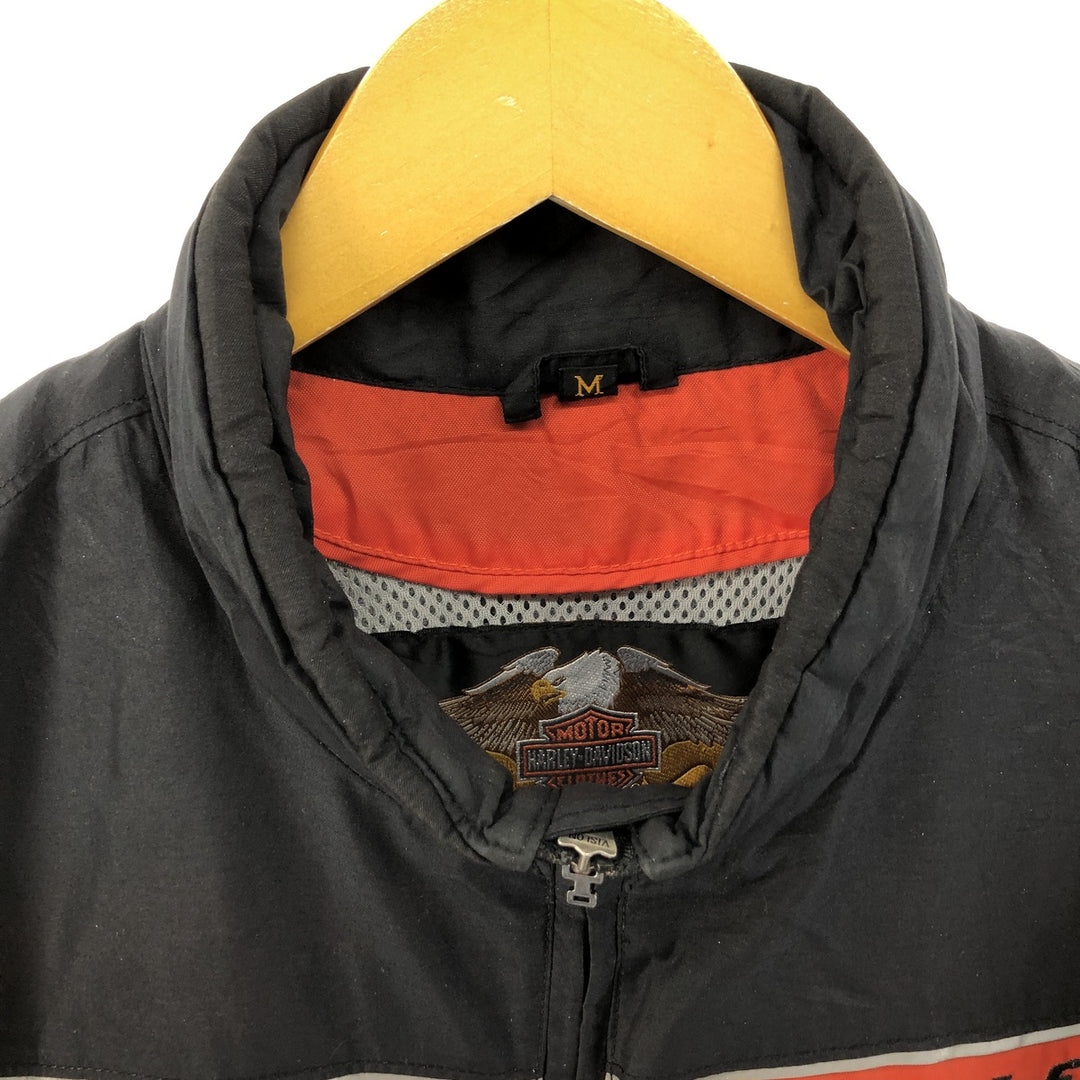 Harley-Davidson Racing Jacket, Men's M size Nylon black type Vintage Second Hand