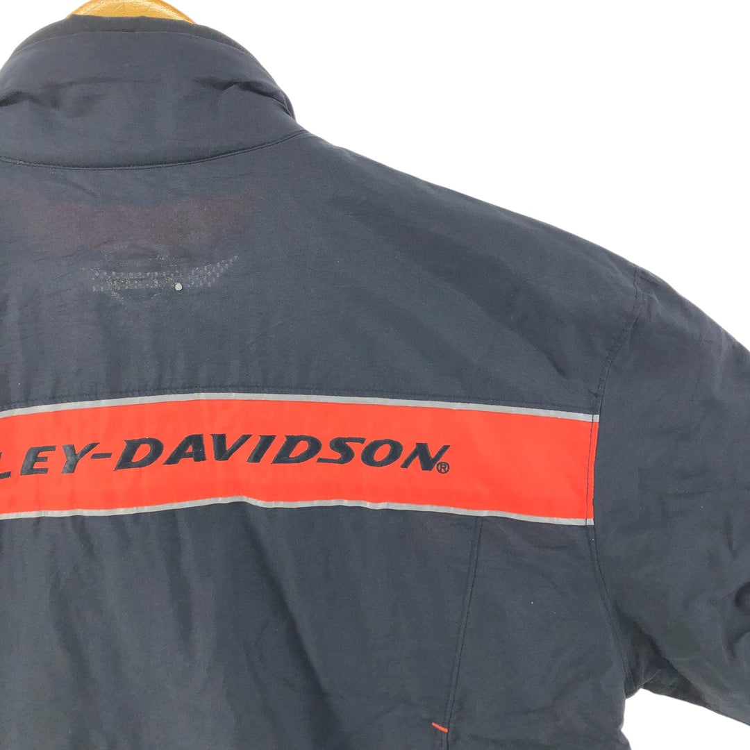 Harley-Davidson Racing Jacket, Men's M size Nylon black type Vintage Second Hand