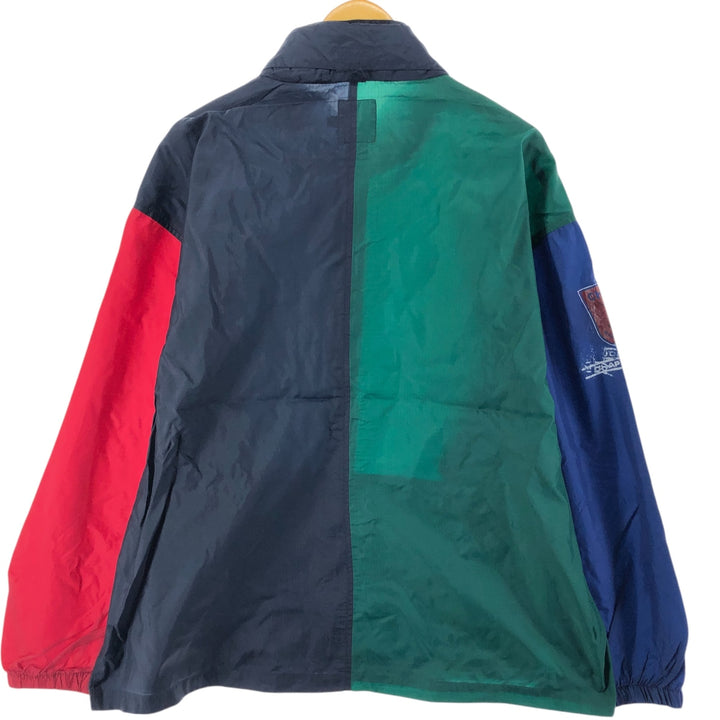90'S Ralph Lauren CHAPS GOLF Ripstop Crazy Pattern Nylon Jacket Men's XL Nylon navy blue type Vintage Second Hand