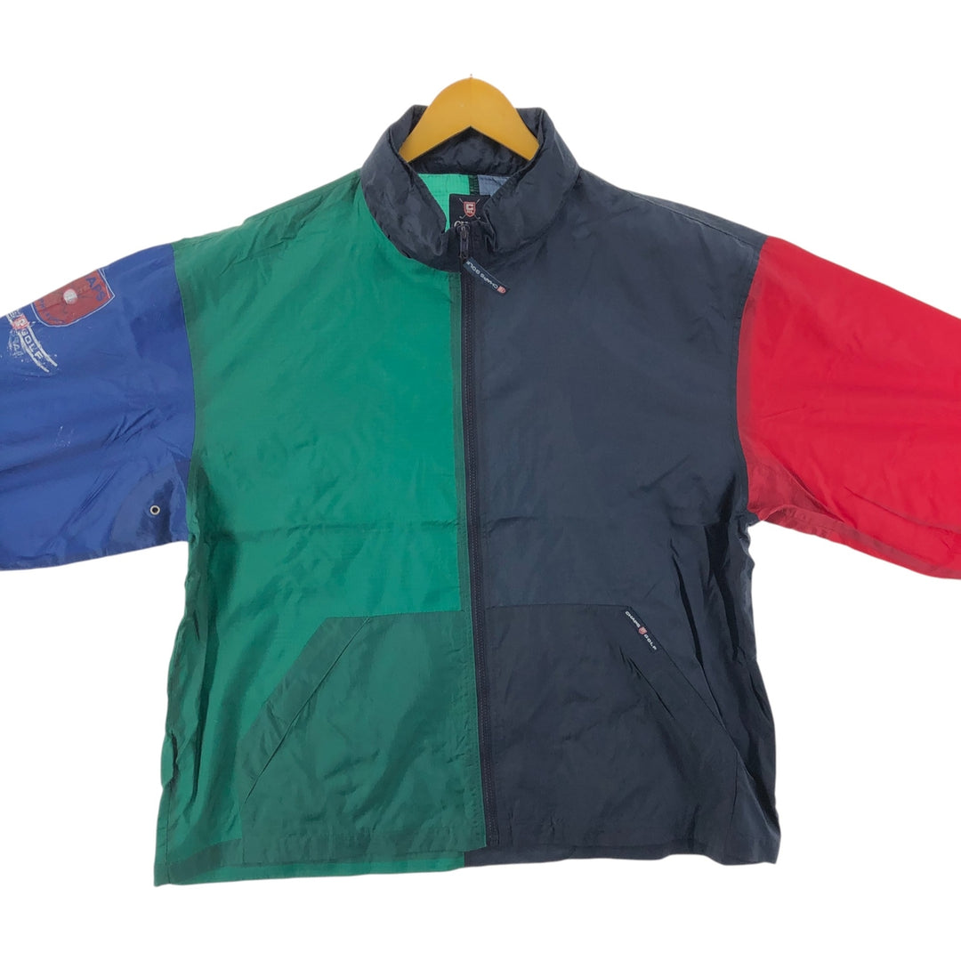 90'S Ralph Lauren CHAPS GOLF Ripstop Crazy Pattern Nylon Jacket Men's XL Nylon navy blue type Vintage Second Hand