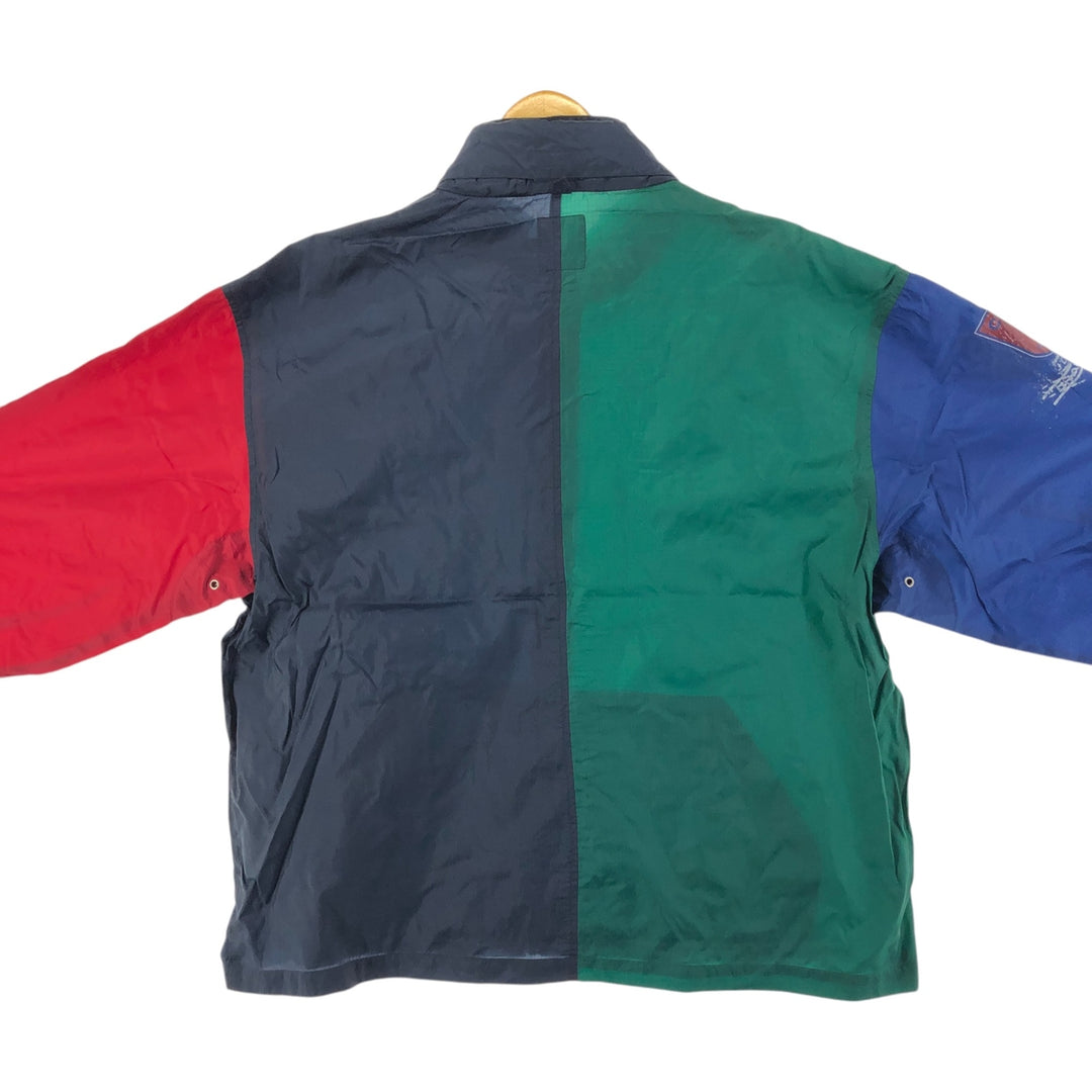 90'S Ralph Lauren CHAPS GOLF Ripstop Crazy Pattern Nylon Jacket Men's XL Nylon navy blue type Vintage Second Hand