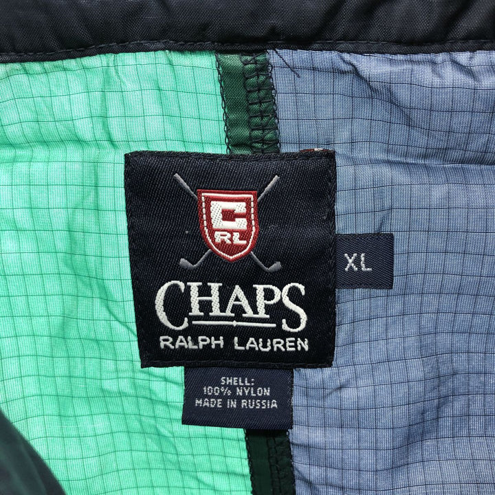 90'S Ralph Lauren CHAPS GOLF Ripstop Crazy Pattern Nylon Jacket Men's XL Nylon navy blue type Vintage Second Hand