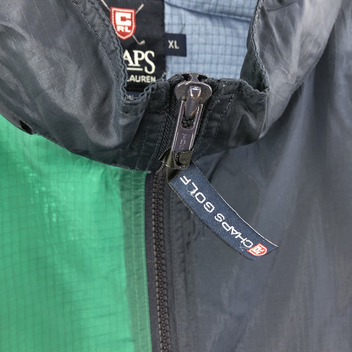 90'S Ralph Lauren CHAPS GOLF Ripstop Crazy Pattern Nylon Jacket Men's XL Nylon navy blue type Vintage Second Hand