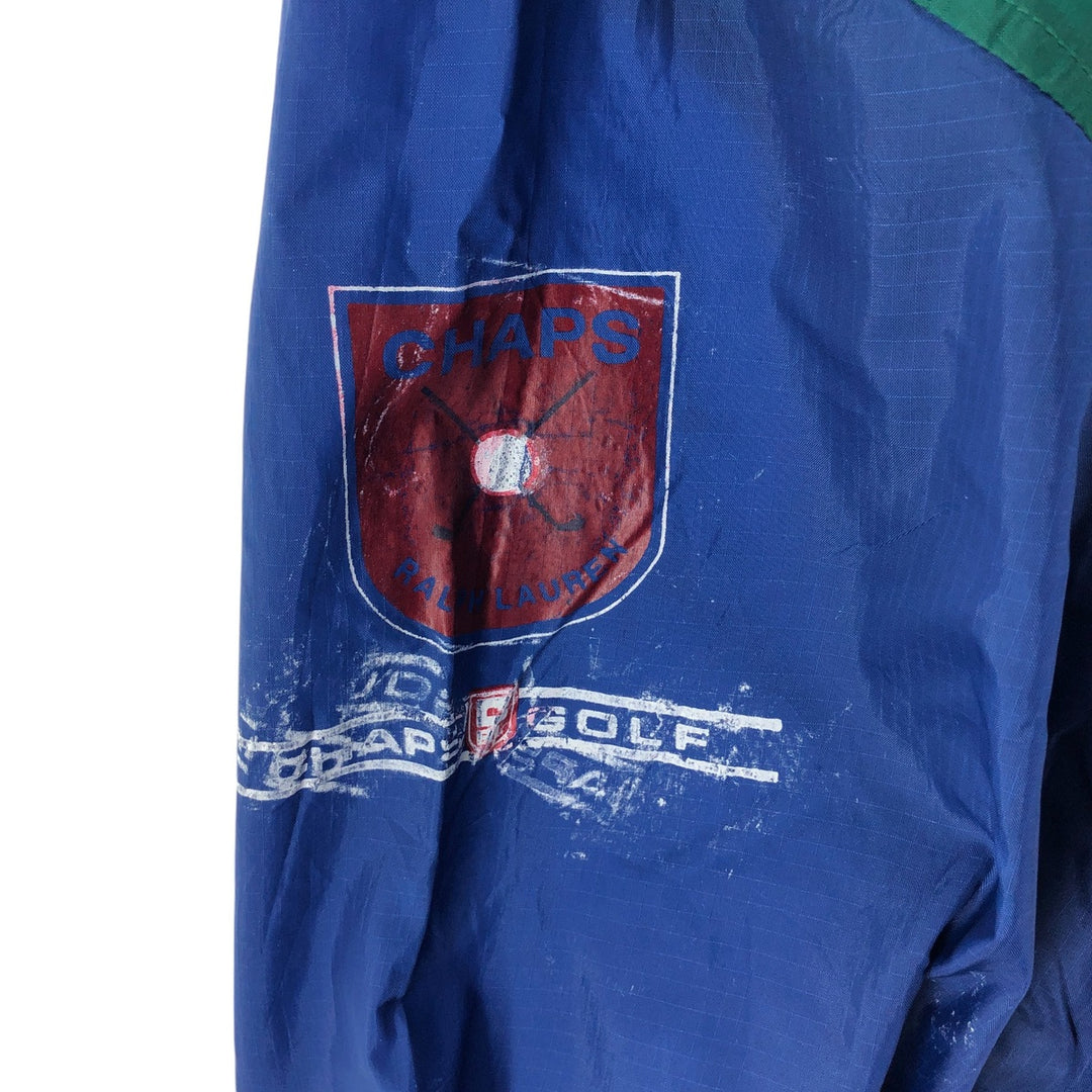90'S Ralph Lauren CHAPS GOLF Ripstop Crazy Pattern Nylon Jacket Men's XL Nylon navy blue type Vintage Second Hand