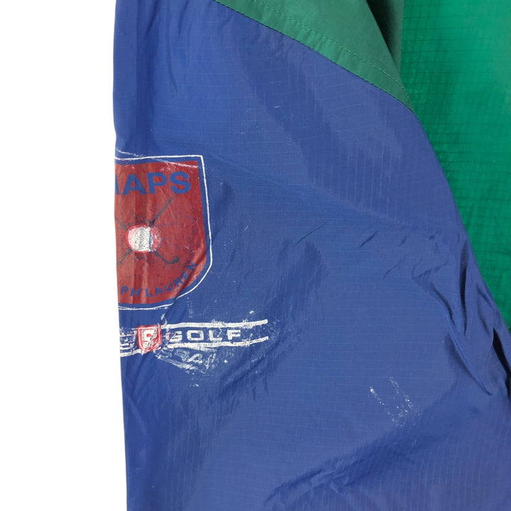 90'S Ralph Lauren CHAPS GOLF Ripstop Crazy Pattern Nylon Jacket Men's XL Nylon navy blue type Vintage Second Hand
