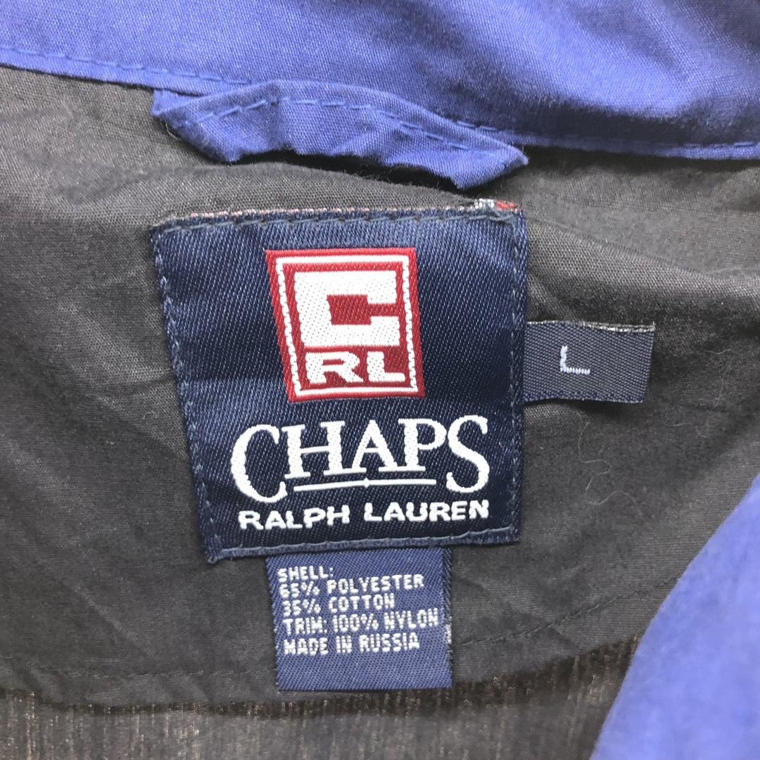 90'S Ralph Lauren CHAPS Anorak Jacket Men's L size Vintage polyester black type Vintage Second Hand
