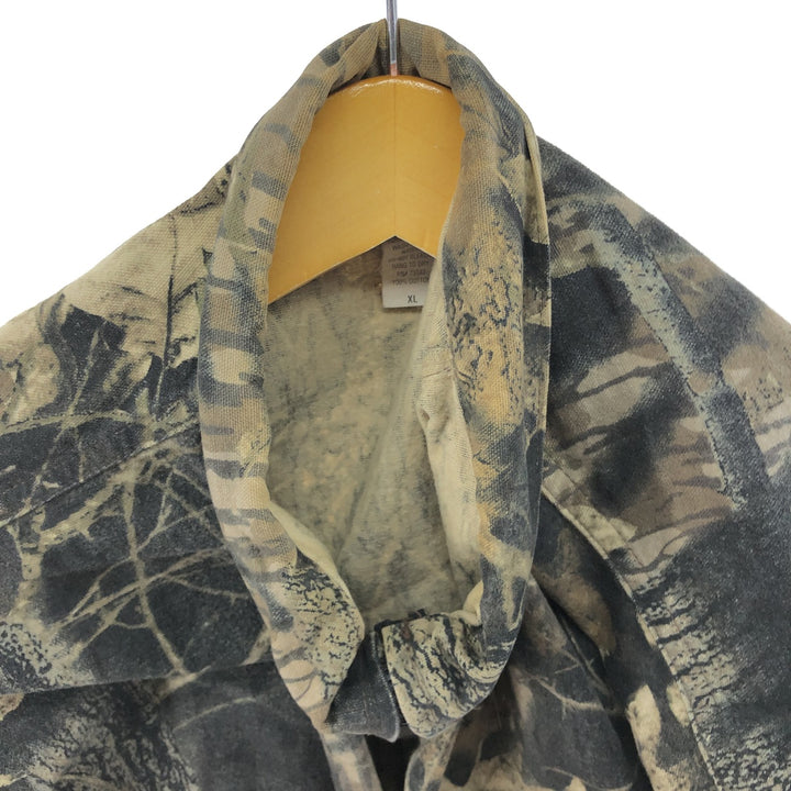 80'S Mossy Oak Camouflage Pattern Real Tree Camo Cotton Jacket Men's XL Vintage cotton Khaki type Vintage Second Hand