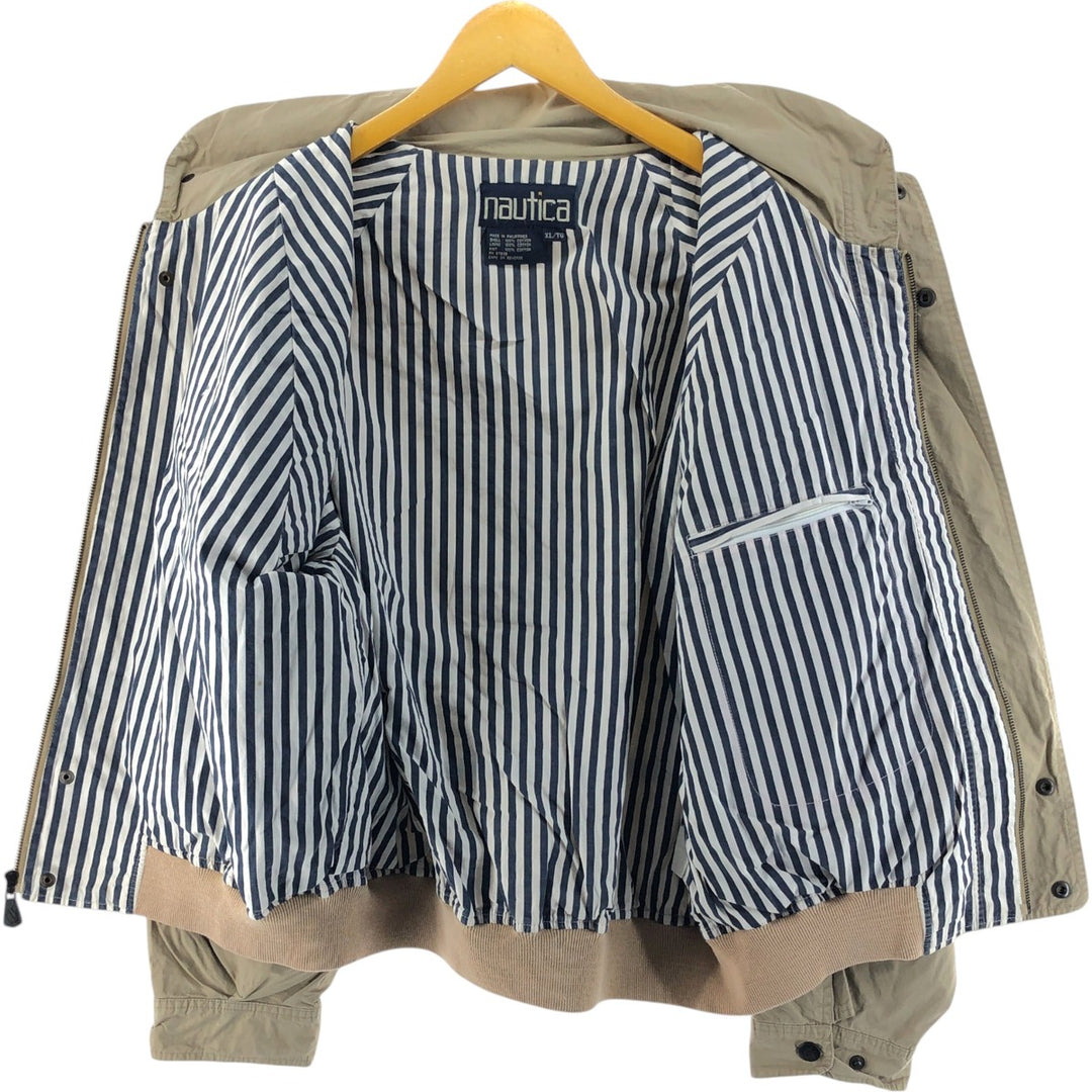 Vintage 80s-90'S NAUTICA cotton jacket, men's XL size cotton Beige type Vintage Second Hand