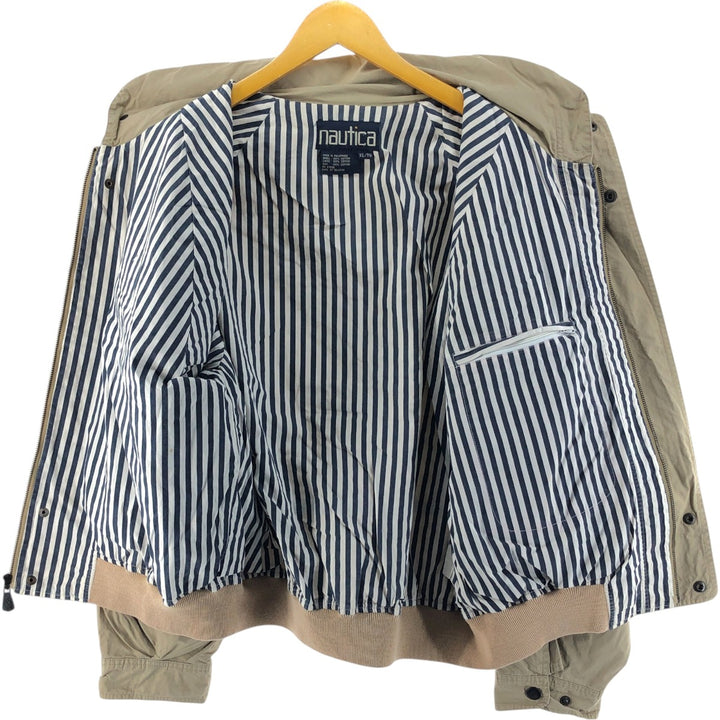 Vintage 80s-90'S NAUTICA cotton jacket, men's XL size cotton Beige type Vintage Second Hand