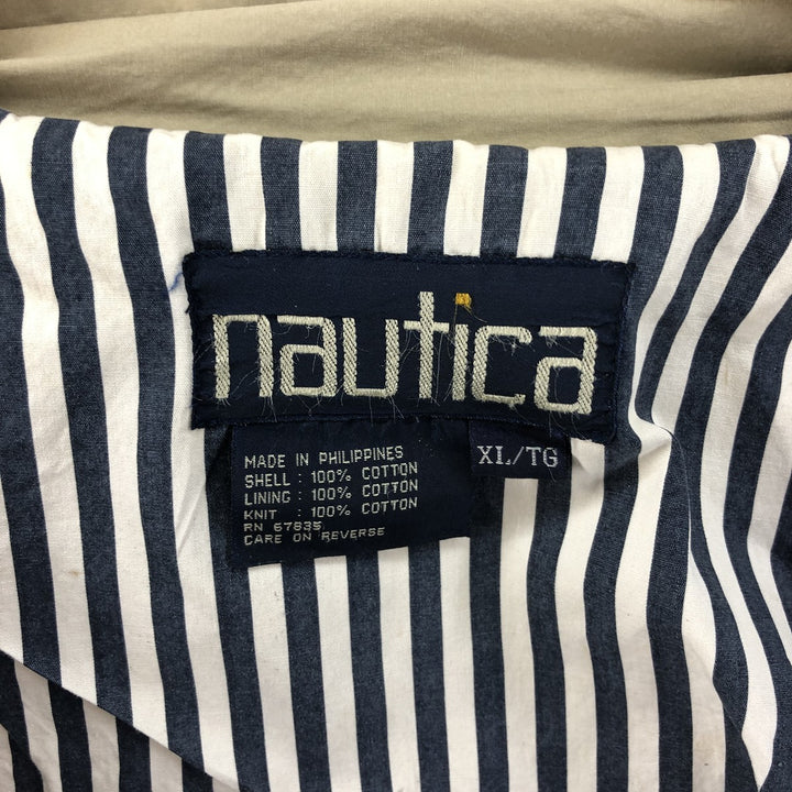 Vintage 80s-90'S NAUTICA cotton jacket, men's XL size cotton Beige type Vintage Second Hand