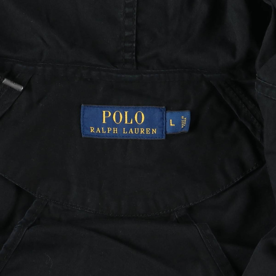 Ralph Lauren POLO RALPH LAUREN cotton hoodie, men's size L cotton black type Vintage Second Hand