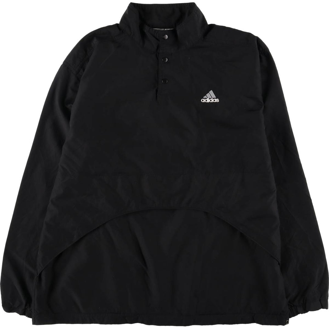 90s~00'S Adidas Half Snap Warm-up Pullover Men's L size polyester black type Vintage Second Hand