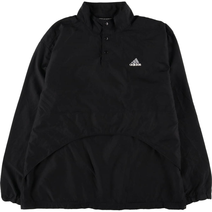 90s~00'S Adidas Half Snap Warm-up Pullover Men's L size polyester black type Vintage Second Hand