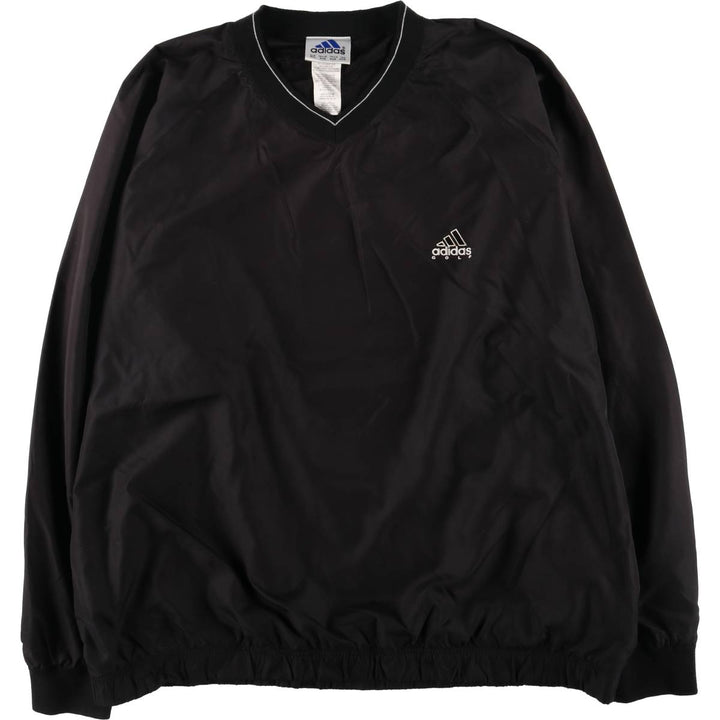 90'S Adidas Golf V-neck warm-up pullover, men's XXL size, vintage polyester black type Vintage Second Hand