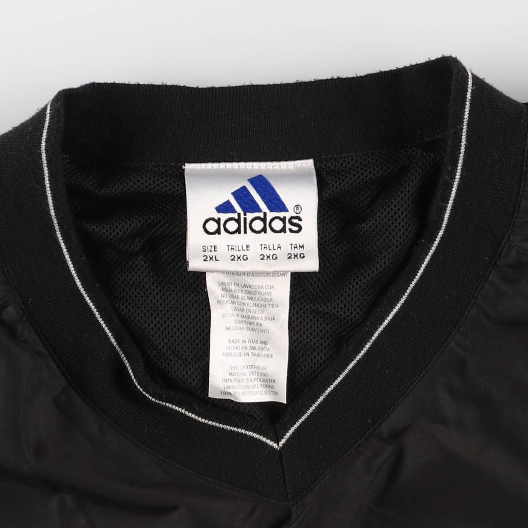 90'S Adidas Golf V-neck warm-up pullover, men's XXL size, vintage polyester black type Vintage Second Hand