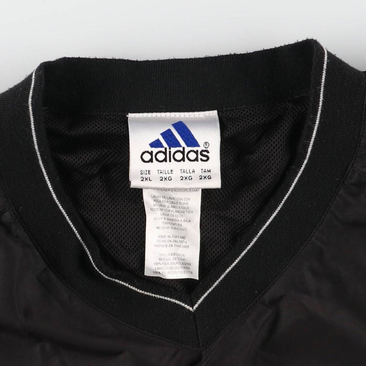 90'S Adidas Golf V-neck warm-up pullover, men's XXL size, vintage polyester black type Vintage Second Hand