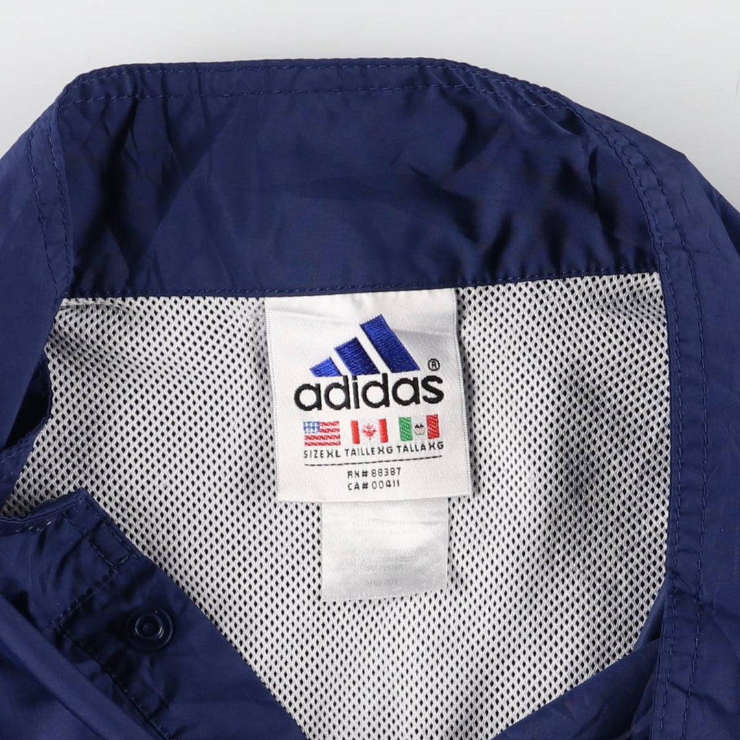 90s~00'S Adidas Half Snap Warm-up Pullover Men's XL unclear blue type Vintage Second Hand