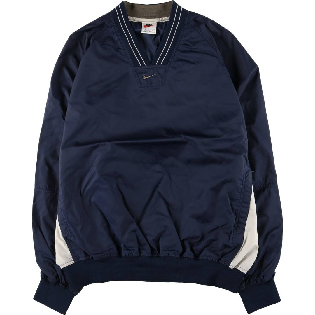 90'S Nike V-neck nylon pullover, men's size M, vintage Nylon navy blue type Vintage Second Hand