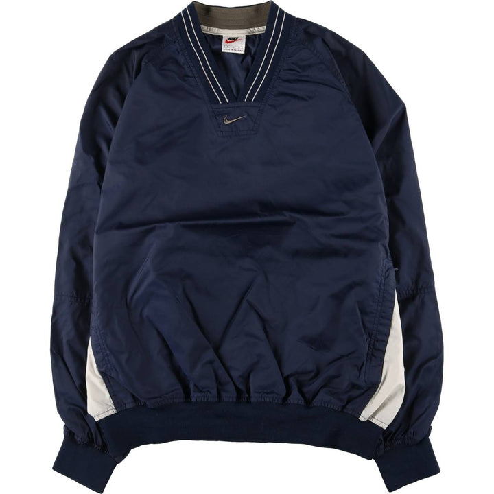 90'S Nike V-neck nylon pullover, men's size M, vintage Nylon navy blue type Vintage Second Hand