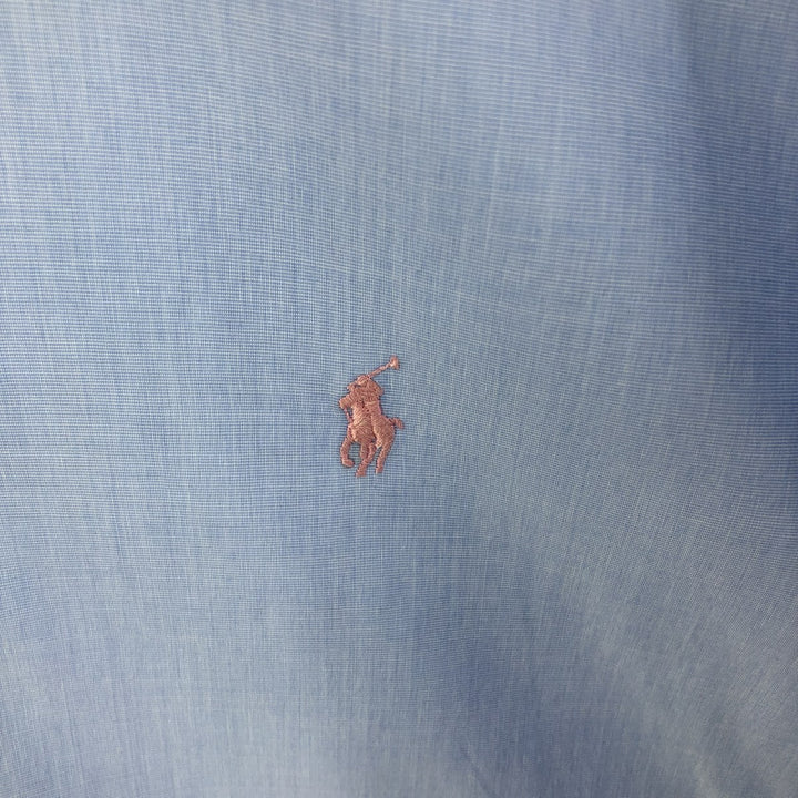 Ralph Lauren CUSTOM FIT long sleeve button down shirt, men's XL size cotton Blue type light blue Vintage Second Hand