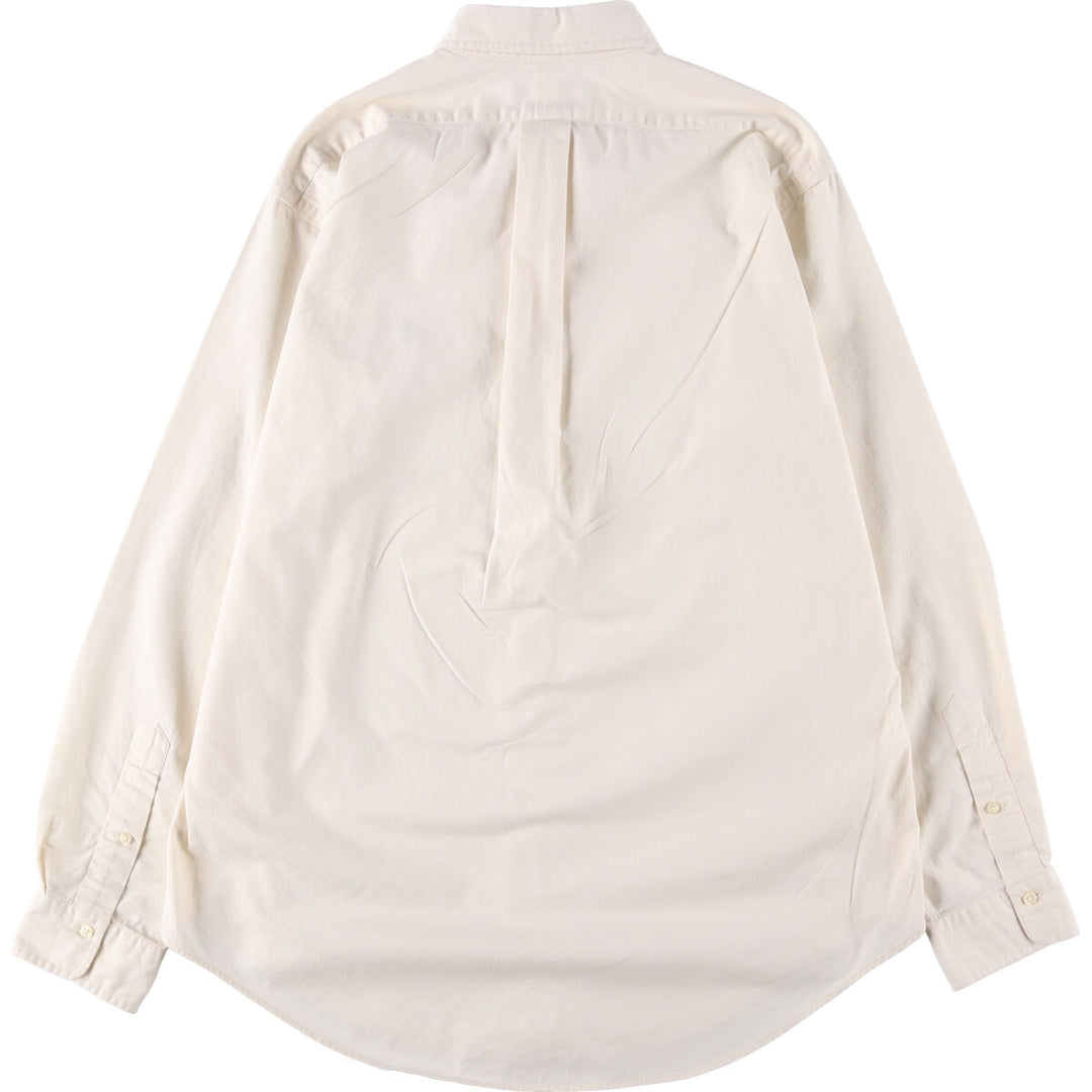 Ralph Lauren long sleeve button down shirt, men's size L cotton ivory Vintage Second Hand