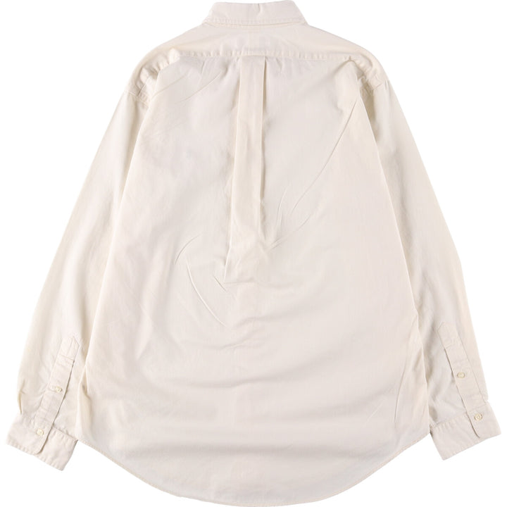 Ralph Lauren long sleeve button down shirt, men's size L cotton ivory Vintage Second Hand