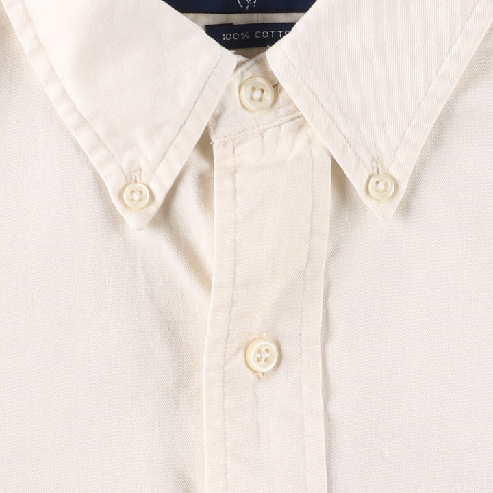 Ralph Lauren long sleeve button down shirt, men's size L cotton ivory Vintage Second Hand