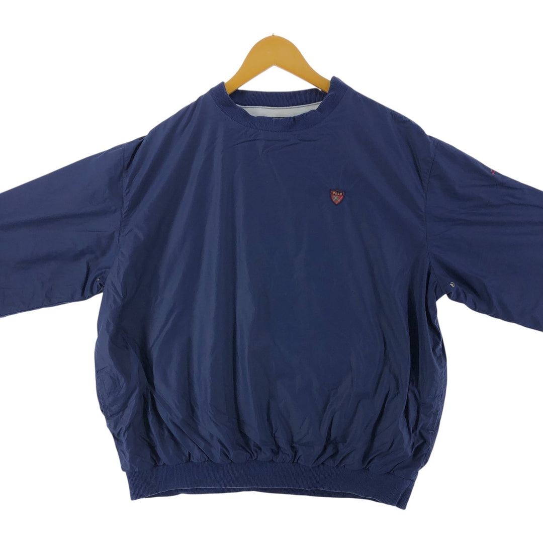 90'S Ralph Lauren POLO by Ralph Lauren nylon pullover made in USA, men's size L, vintage Nylon navy blue type Vintage Second Hand