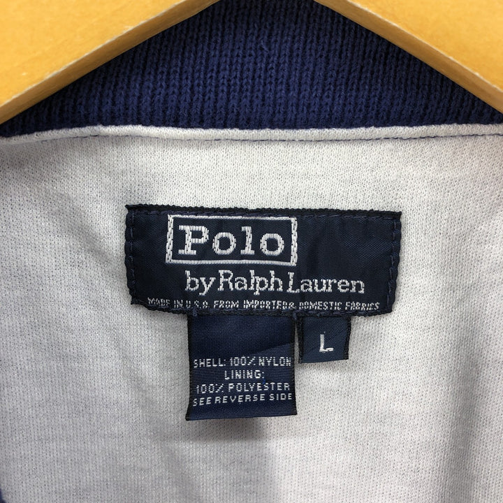90'S Ralph Lauren POLO by Ralph Lauren nylon pullover made in USA, men's size L, vintage Nylon navy blue type Vintage Second Hand