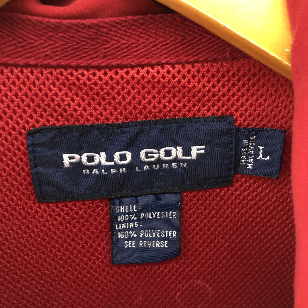 Ralph Lauren POLO GOLF Polo Golf Half Snap Collar Warm-up Pullover Men's Size L polyester red type Vintage Second Hand