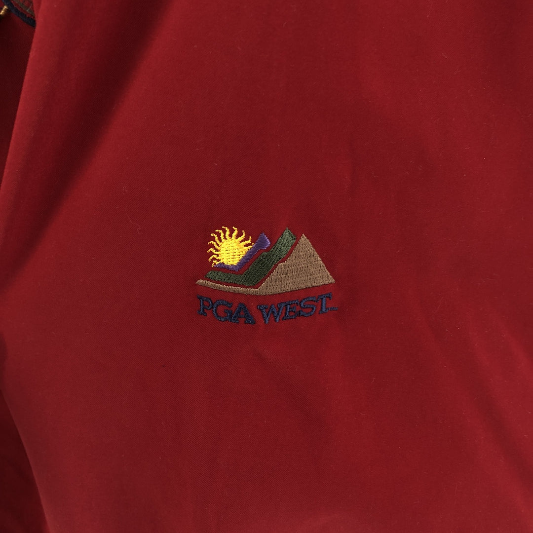 Ralph Lauren POLO GOLF Polo Golf Half Snap Collar Warm-up Pullover Men's Size L polyester red type Vintage Second Hand