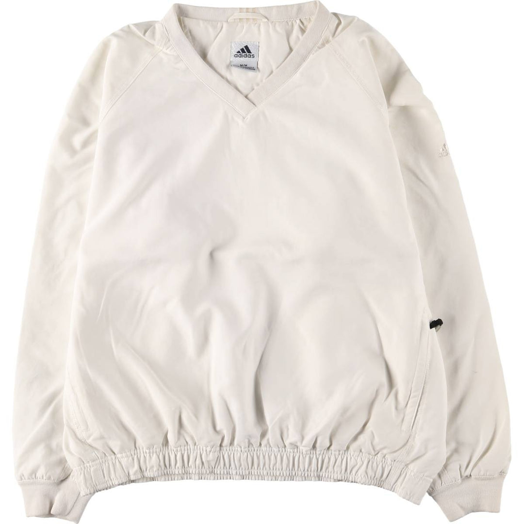 2000'S adidas CLIMASHELL WIND V-neck warm-up pullover, men's size M polyester white type Vintage Second Hand