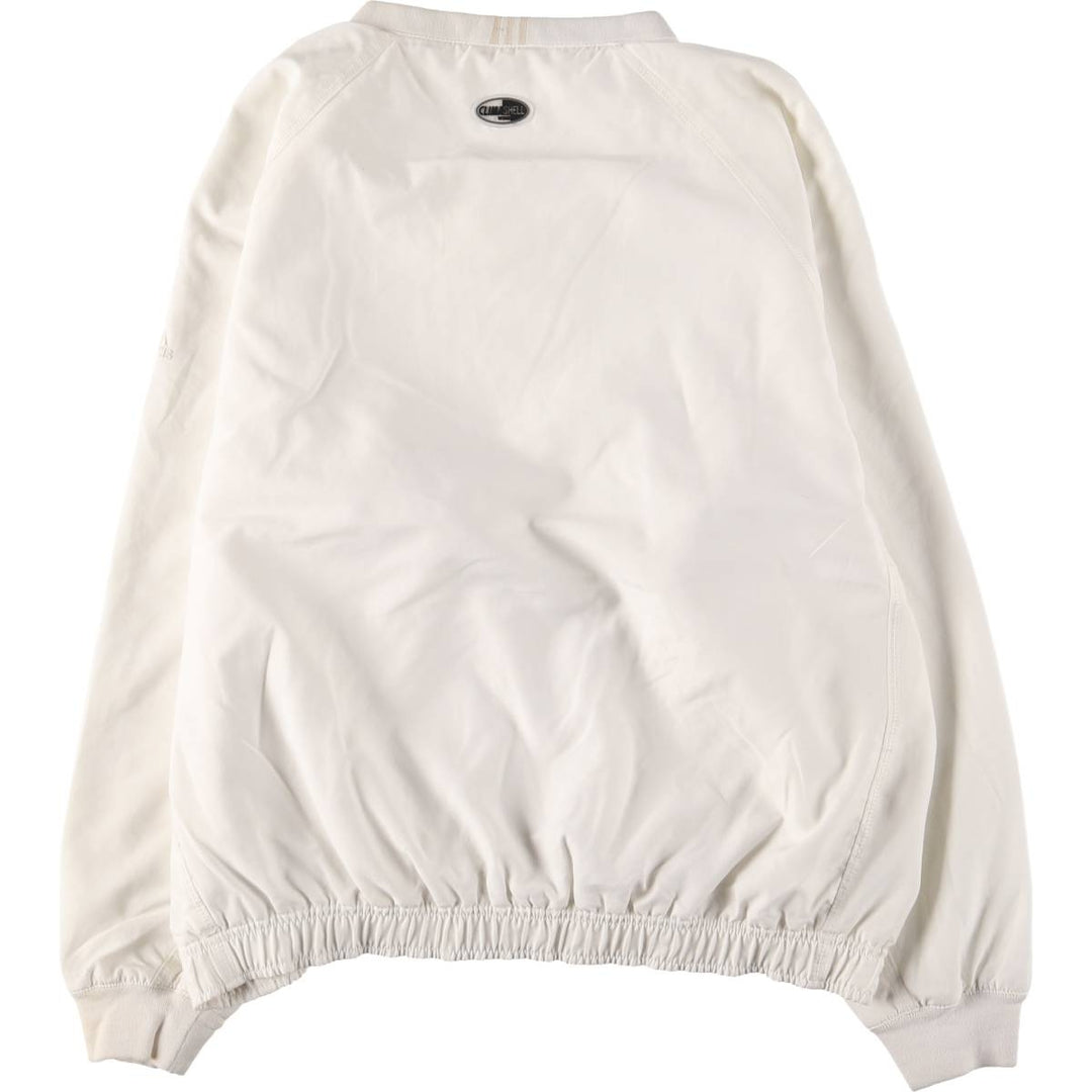 2000'S adidas CLIMASHELL WIND V-neck warm-up pullover, men's size M polyester white type Vintage Second Hand