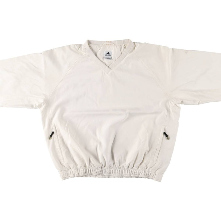 2000'S adidas CLIMASHELL WIND V-neck warm-up pullover, men's size M polyester white type Vintage Second Hand