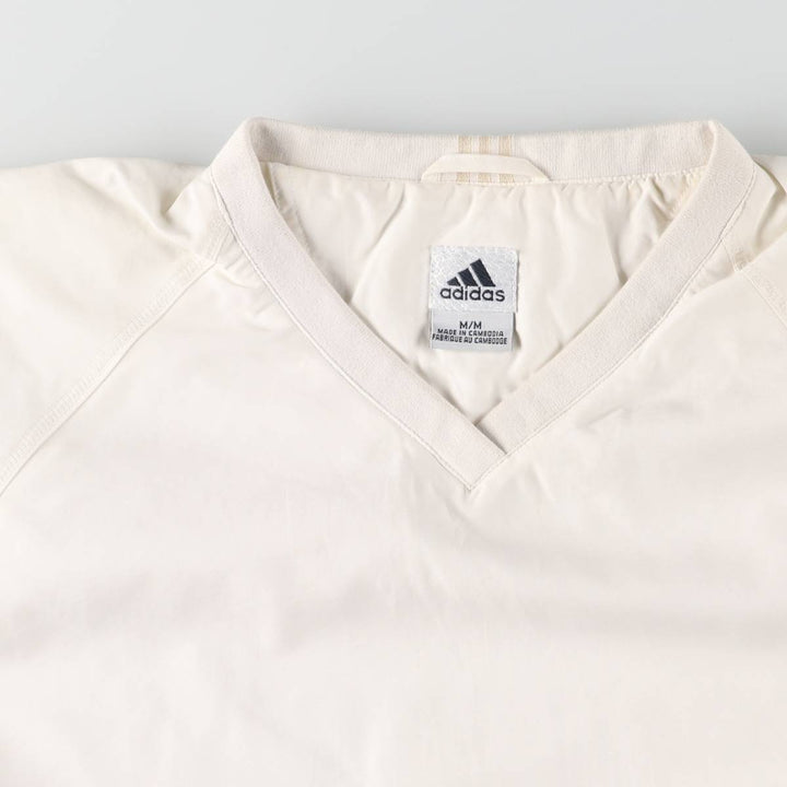 2000'S adidas CLIMASHELL WIND V-neck warm-up pullover, men's size M polyester white type Vintage Second Hand