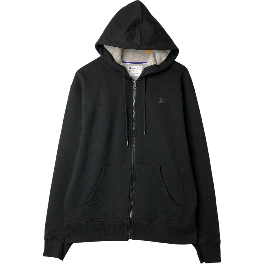 Champion Authentic Athleticwear Sweat Full Zip Hoodie, Men's Size L cotton black type Vintage Second Hand