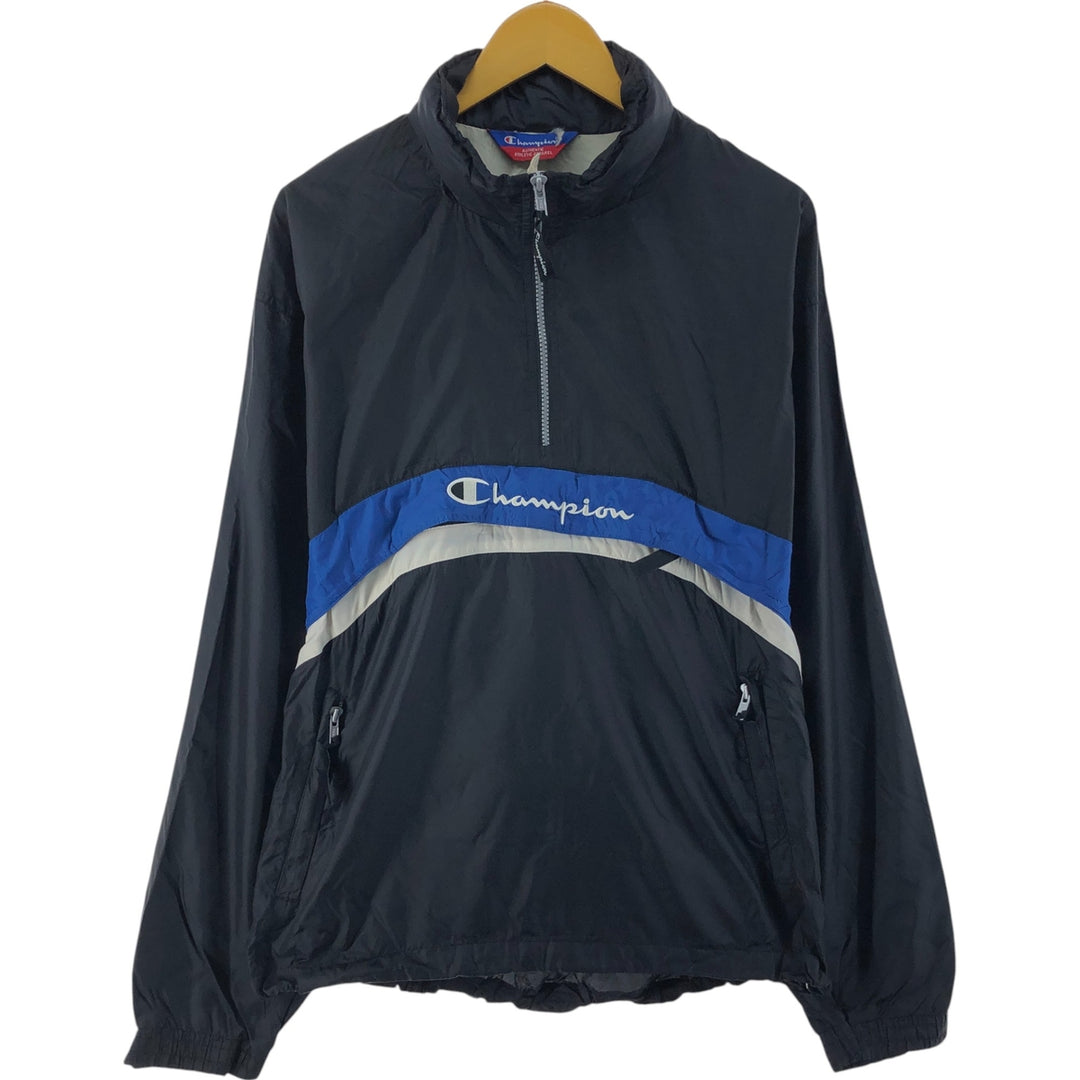 2000'S Champion Authentic Athletic Apparel Half-Zip Anorak Jacket, Men's XL Pullover unclear black type Vintage Second Hand