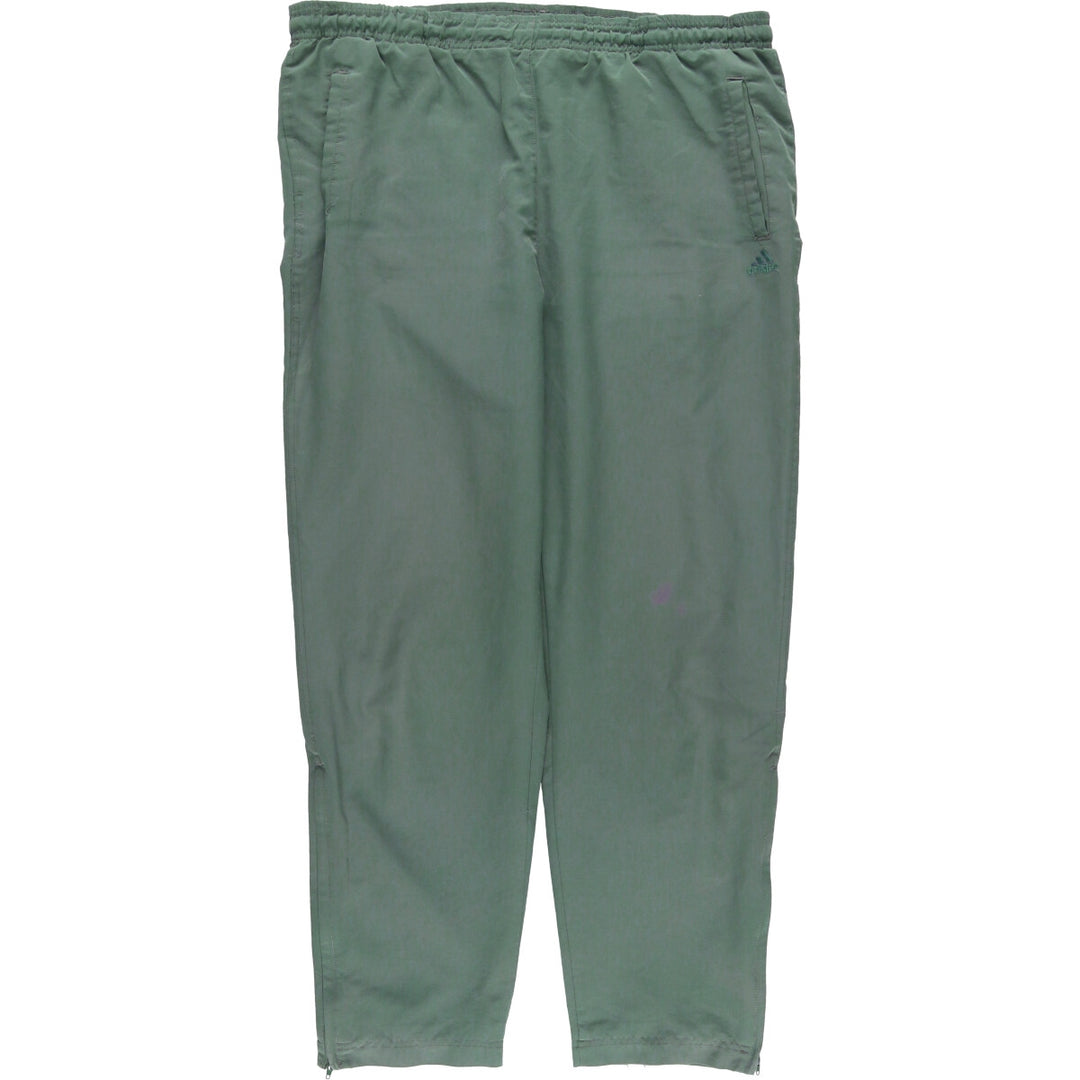 00'S Adidas warm-up pants, nylon pants, rustling pants, men's size L polyester Khaki type Vintage Second Hand
