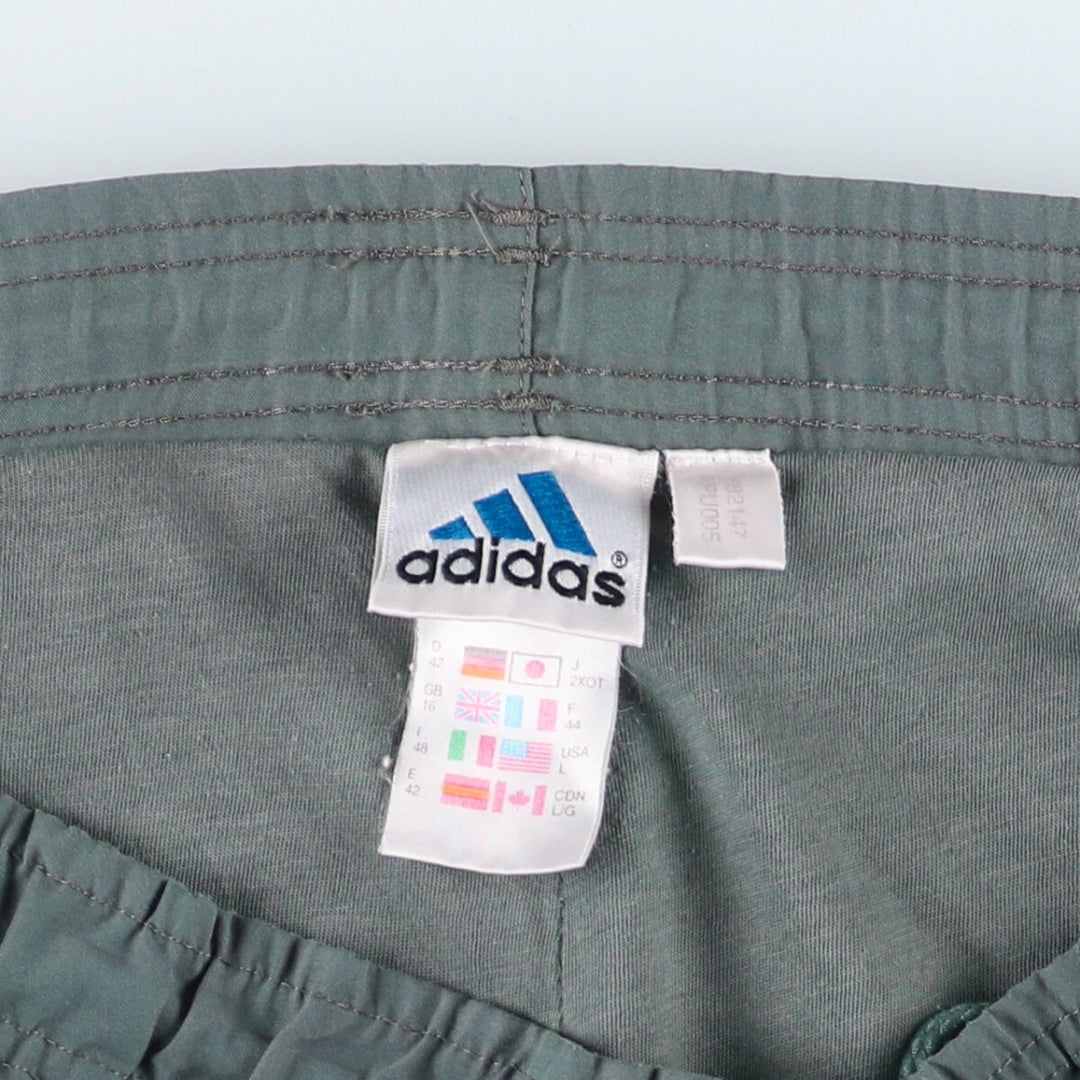 00'S Adidas warm-up pants, nylon pants, rustling pants, men's size L polyester Khaki type Vintage Second Hand